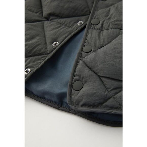 ZARA WATER-REPELLENT QUILTED BOMBER JACKET Black size 4-5 years Snaps - Picture 3 of 11